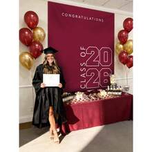 Congratulations Class Of 2026 Banner Minimalist Backdrop For Graduation Party Decorations Photo Background - 多色 2 - 查看 3