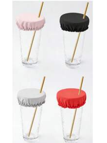 Bộ 4/1 nắp bảo vệ cốc, vỏ bọc đồ uống có cồn, nắp đậy đồ uống tái sử dụng có lỗ cắm ống hút, giá đỡ cốc cho quán bar, câu lạc bộ, tiệc tùng, ngăn chặn các vật thể không mong muốn rơi vào cốc. - Nhiều màu - Xem 2