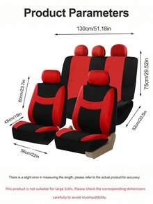 9件套/4件套防水汽车座椅套，奢华优雅，舒适五座车型适用，四季皆宜，适用于SUV、轿车、厢式货车，兼容安全气囊。9件套包含：2个前排座椅套、1个靠背套、1个后排座椅套、5个头枕套。4件套包含：2个前排座椅套、2个头枕套。 - 款式A - 查看 7