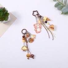 3 Móc khóa acrylic hình đồ ăn Mỹ cổ điển, gấu bông, bánh mì pizza, túi xách thời trang, mặt dây chuyền, phụ kiện túi xách. - Nhiều màu - Xem 6