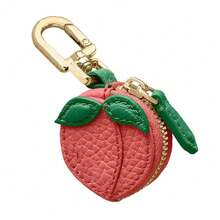 Nuevo monedero portátil con forma de fruta y cereza, cartera con colgante de cuero PU con fresa, monedero, bolsa para auriculares al aire libre IKCA - H - Ver 2