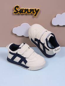 1双春秋新款儿童魔术贴运动鞋，软底休闲幼儿运动鞋，时尚轻便儿童网球鞋 - 藍色 - 查看 4