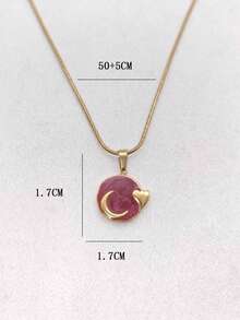 1pc Luxurious 18K Gold Plated Stainless Steel Crescent Moon Pendant Necklace, Unisex Daily Wear, Niche Luxury, Petite & Lightweight - Multicolor - View 8
