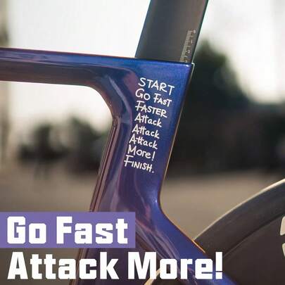 "Greif mehr an" Fahrrad Aufkleber, Gabelkopf Aufkleber, DIY motivierender wasserfester Radsport Aufkleber für Mountainbike und Rennrad