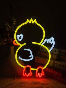 1 pieza Gafas de natación con diseño de pato LED Señal de neón decorativa de pared, alimentada por USB con interruptor regulable, ideal para bar, dormitorio, sala de estar, cumpleaños, sala de juegos, cueva de hombres y decoración de club, regalo perfecto para cumpleaños y festivales - luz policromática - Ver 13