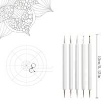 16 piezas Juego de herramientas Mandala, Varillas de punteado transparentes de acrílico, Bolígrafo de punteado, Bolígrafo de delineado para pintar y garabatear - Juego de herramientas Mandala de 16 piezas - Ver 4