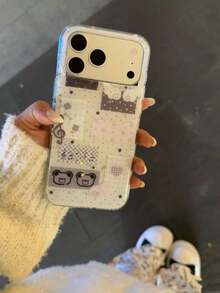 Vintage Anime Y2K Glitter Phone Case Compatible  17 Pro Max,17 Pro,17,17AIR/16 Pro Max,16,15 Pro Max,14 Pro Max,13,12 Pro Max, 11.Beautiful And Simple Appearance.The Back Cover Is Soft, Shock Resistant, Waterproof, Drop Resistant, And Scratch Resistant - White - View 3