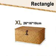 1pc Woven Storage Basket With Lid, Rectangular Wicker Storage Box, Toy Storage Box With Lid, Elegant Home Decor, Kitchen, Bathroom, Bedroom Decor, New Year & Valentine's Day Gift - Brown - View 13