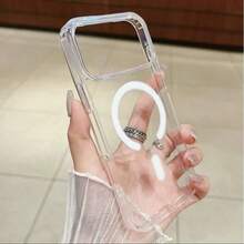DECOPHONE Funda transparente para teléfono con MagSafe, cubierta protectora a prueba de caídas en las cuatro esquinas y antiamarillamiento, diseño claro y duradero, adecuada para la serie Apple 17-15. - transparente - Ver 5