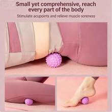 1pc TPR Textured Fascia Ball, Solid Muscle Relaxation 3 Colors Yoga Ball For Shoulder, Neck Massage - Multicolor - View 4
