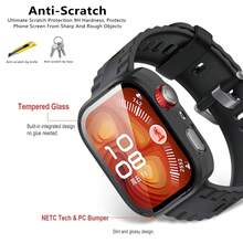 华为 Watch Fit 4/Fit 4 Pro 钢化玻璃屏幕保护膜和硬质 PC 保护壳，男女皆宜的配件礼品 - 彩色 - 查看 10