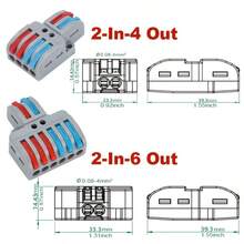 CKGO 12件套拉杆线连接器套装，2进4出+2进6出快速接线端子 - A - 查看 3