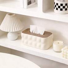 1 hộp đựng khăn giấy hình vuông bằng nhựa có nắp gỗ, thích hợp cho phòng tắm, nhà bếp, văn phòng, nhà ở, phòng ngủ, bàn trang điểm, mặt bàn. - Nhiều màu - Xem 8