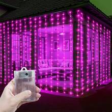 8-Mode Battery Operated Fairy String Lights, Glowing Decorative Lights For Curtains, Camping, Patio, Garden, Christmas, Halloween, Birthday Party, Bedroom, Indoor & Outdoor, 4 Color Options - Battery Box Curtain Light String - View 23