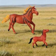 2pcs/Set Realistic Farm Animal Model Set, Including Horse, Sheep, Cow, Goat, Pig, Suitable For Easter, Christmas Party Decor, Children Toy Model - 彩色 - 查看 3