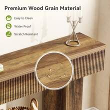 Tribesigns 55-Inch Console Table With Storage, Farmhouse Entryway Table Furniture For Hallway, 2-Tier Sofa Table For Behind Couch, Rustic Wood Console Table For Living Room & Foyer - Rustic Brown - View 7
