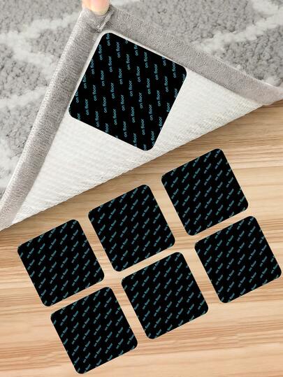 1/4/8/12片装可水洗防滑双面地毯胶带垫，适用于木地板和瓷砖，可重复使用和水洗，保持地毯边角平整，适用于客厅、卧室、厨房和浴室地毯固定，防滑地毯胶带和垫片