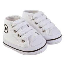Baby Boy Shoes, High-Top Sneakers, Newborn Size, Comfortable Canvas - 白色 - 查看 1