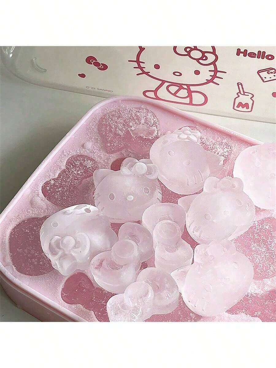 SANRIO Silicone Ice Cube Tray With Lid - Cute Cartoon Shape, Perfect Molding, Suitable For Home Ice Making