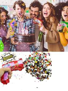 30pcs/Set Multicolor Paper Confetti Poppers - Handheld Multicolor Paper Confetti Poppers With Novelty Design, Suitable For Festivals, Birthdays, Graduations, Weddings, Bachelorette Parties, Anniversaries, Proposal Celebrations, New Year, Christmas, Graduation Party Supplies - Multicolor - View 2