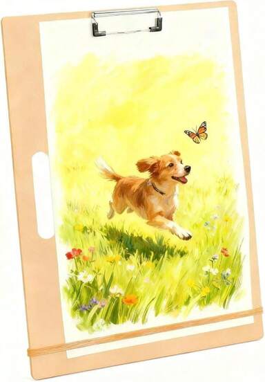 HXILAJM 13x17 Inch Drawing Board With Handle - Portable Artist Sketch Board With Adjustable Clip &Amp; Rubber Bands, Art Supplies For Adults, Students, Studio, Classroom &Amp; Field Use