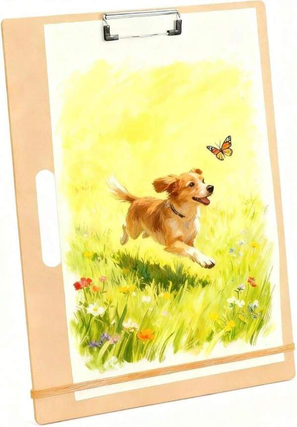 HXILAJM 13x17 Inch Drawing Board With Handle - Portable Artist Sketch Board With Adjustable Clip &Amp; Rubber Bands, Art Supplies For Adults, Students, Studio, Classroom &Amp; Field Use