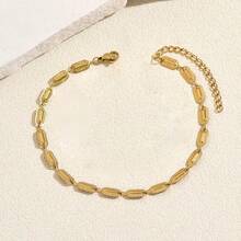Vintage Floral Connected Metal Bracelet For Women, Geometric Niche Elegant Minimalist Chain Bracelet, Suitable For Daily, Party, Street, American Style Jewelry Gift - Yellow Gold - View 7