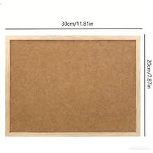 1pc Thick Soft Wood Board With Pine Wood Frame, Wall Mounted Bulletin Board Suitable For Home, Office, Classroom, Size 20cm X 30cm, Great For Notes And Schedule Planning - A - View 6