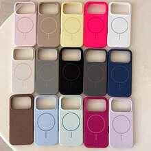 Luxury Glossy Fluorescent Silicone Phone, Compatible With 17, 16, 15, 14, 13, 12, 17 Pro Plus, With Magnetic Soft Cover - Manyuehong - 查看 9