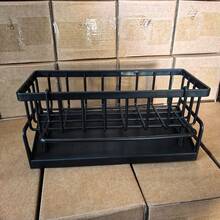 1pc Stainless Steel Kitchen Sink Organizer Rack, Thick Rust-Resistant Design With Integrated Sponge Holder - Black Space-Saving Countertop Dish Drying Rack, Suitable For Sink, Dishcloth, Brush - Compact Kitchen Storage Rack, Fits Small Spaces, Sink Caddy With Towel Bar, Kitchen Sink Shelf, Stainless Steel Sink Organizer - Multicolor - View 15