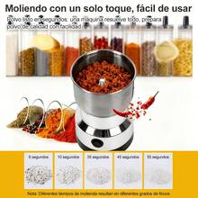 Molino Pulverizador Electrico De Cafe Hierbas Especias - Plateado - Ver 4