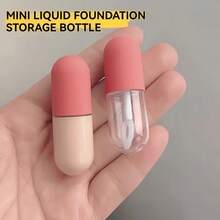 4/2/1pc Mini Travel Liquid Foundation Bottle - Travel Essential | With Brush Essence Refillable Bottle | Leak-Proof Portable Cosmetic Container | Suitable For Liquid Foundation | Transparent Glass Design - Multicolor - View 8