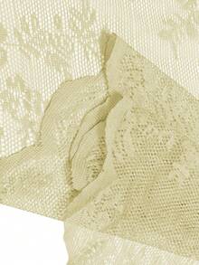 1pc Balcony Shoe Cabinet Cover Decorative Curtain, Kitchen Decor Lace Valance - Beige - View 3