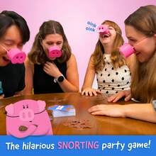 Snort Funny Party Game The Ultimate Fun And Laugh Out Loud Game For Any Party Or Gathering Includes 150 Game Cards And 5 Pig Snouts - 粉色 - 查看 6