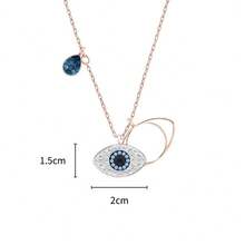 Dây chuyền mặt hình mắt quỷ SWAROVSKI SYMBOLICA, thích hợp làm quà Giáng sinh, quà sinh nhật, quà tặng bạn gái, quà Halloween, quà Ngày của Mẹ, dây chuyền thời trang dành cho nữ. - Màu xanh lam - Xem 3