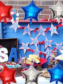 20pcs Independence Day Set Balloons 12 Inches White, Red, Blue, Star Shaped Balloons Party All Sky Star Latex Balloons - Five-pointed Star - View 6