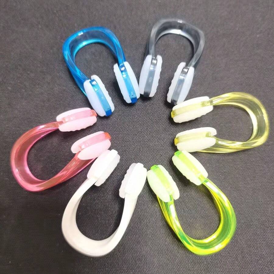 6件套硅胶鼻夹 - 舒适防水游泳配件，男女通用，6种颜色