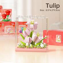 9pcs ABS Micro Bead With Acrylic Cover Eternal Flower Series Building Blocks Toy, Freely Stackable Desktop Decor, Handmade Interactive Stress Relief Assembly Toy, Comes With Gift Box, Ideal For Mother's Day/Back To School Small Gift - Multicolor - View 12