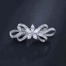 1 pieza Broche de lazo de circonita cúbica minimalista de lujo para mujeres, incrustado con circonita sintética brillante - Joyería elegante para dama, adecuada para uso diario y fiestas, accesorio para todas las estaciones, joyería de lazo, decoración de fiesta, artesanía de alta calidad, regalo para novia, platos de Ramadán, regalo de Eid Al-Fitr, obsequio de Eid Al-Fitr - Broche de lazo - Ver 7