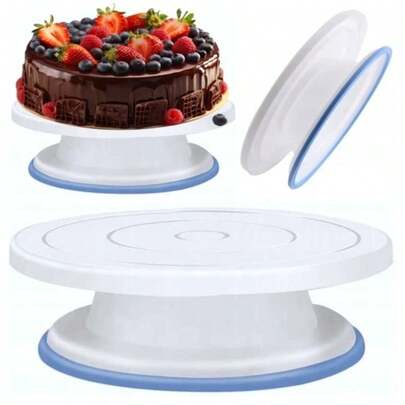 Piatto girevole per torte da 28 cm – Supporto antiscivolo per decorare torte, cupcake e pasticcini.