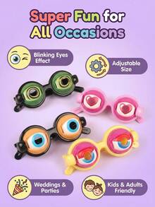 Fun Flashing Glasses | 4 Styles, String Control, Party Prank Toys, Suitable For Weddings And Party Events, Adjustable Size - Blinking Glasses - View 1