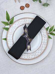 CozRhythm 6/10/20/50片装棕色布餐巾，尺寸分别为12x12英寸、14x14英寸、17x17英寸，100%涤纶材质，可水洗，适用于派对、婚礼和晚宴。 - 棕色 - 查看 4