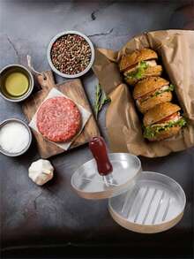 Moule à hamburger détachable, convenant pour les hamburgers de bœuf, de fromage, végétariens. Outil et accessoire de cuisine pour le barbecue, adapté pour les rassemblements festifs, les repas en famille et les hamburgers maison - Moule à steak haché - Voir 3