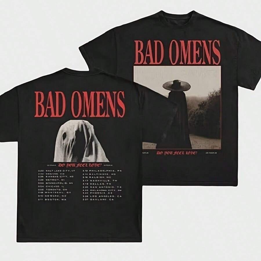 Bad Omen Band Tour Merch Collection 2026 Shirt - màu đen - Xem 1