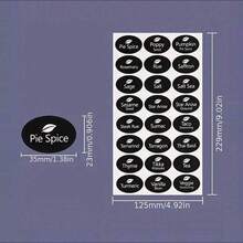 120 piezas/Set Etiquetas adhesivas negras para frascos de especias, etiquetas transparentes impresas previamente para botellas de especias, clasificación de almacenamiento de alimentos, etiquetas para botellas de condimentos - Multicolor - Ver 5