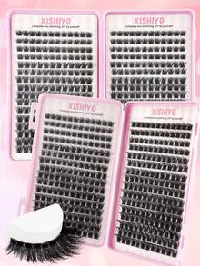 384pcs Individual False Eyelashes, Eyelash Book, Cluster Eyelash Extensions, DIY Cluster Eyelash Extensions For Home Use - View 4