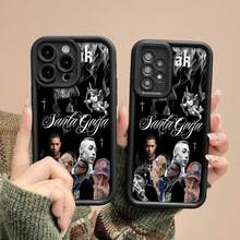 Yusak y Santa Grija en blanco y negro.funda de teléfono Fundas compatibles con ,Apple,VIVO,OPPO,,, y Honor.Fabricadas en silicona TPU,ofrecen protección contra golpes y caídas. - Negro - Ver 4