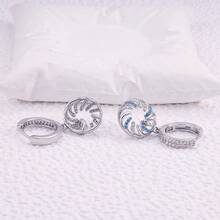 Sterling Silver Hypoallergenic Women's Earrings Cubic Zirconia Hoop Earrings Heart Earrings Fashion Dainty Earrings Gifts For Birthday - Silver - View 5