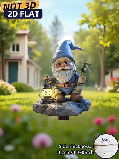 1pc 2D Design Acrylic Windmill Decor, Suitable For Outdoor Decoration - Ideal Housewarming Gift For Flower Pots, Lawns And Yards, Durable Acrylic Ground Stake, Garden Decoration, Floral Supplies, Outdoor Decor, Fence Gardening Ornament, Flower Stand