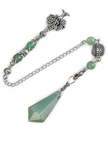 1件天然宝石绿东陵玉占卜水晶吊坠，用于占卜、预知和疗愈，六角尖头生命之树水晶摆锤 X058 - X058 - 查看 8